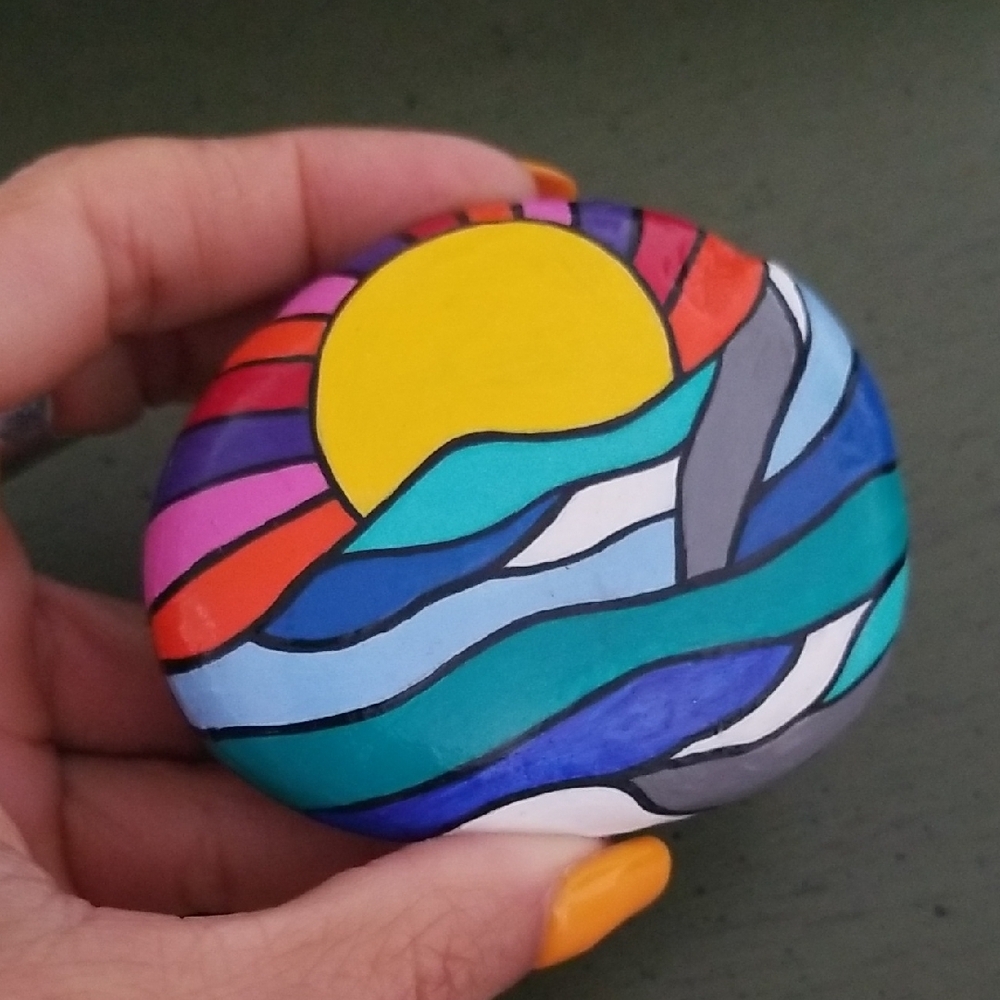 Handpainted rock by me